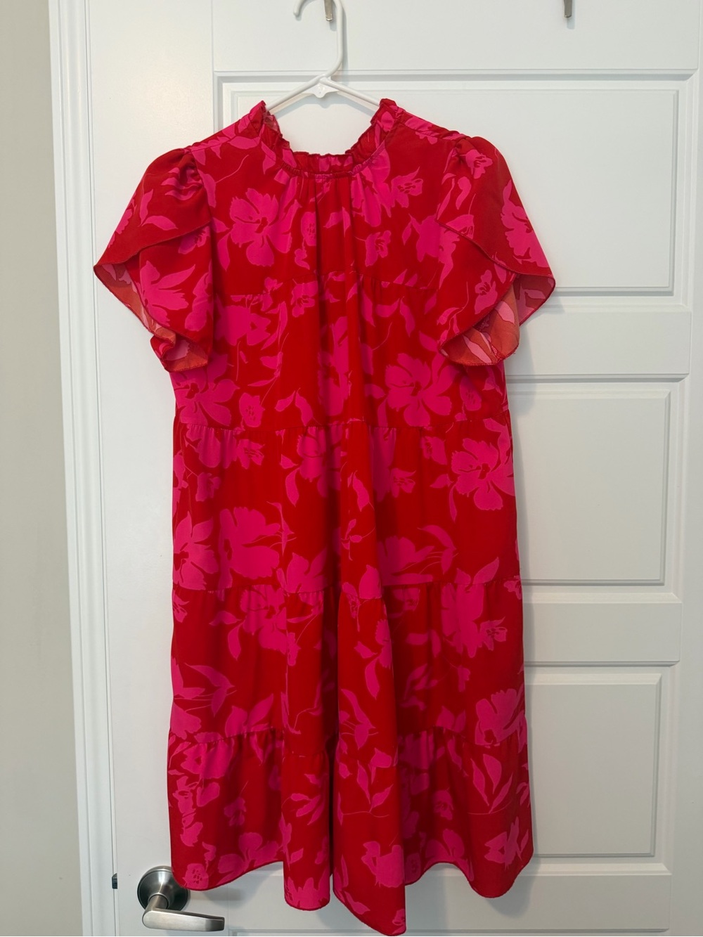 Red & Hot Pink Floral Shift Dress